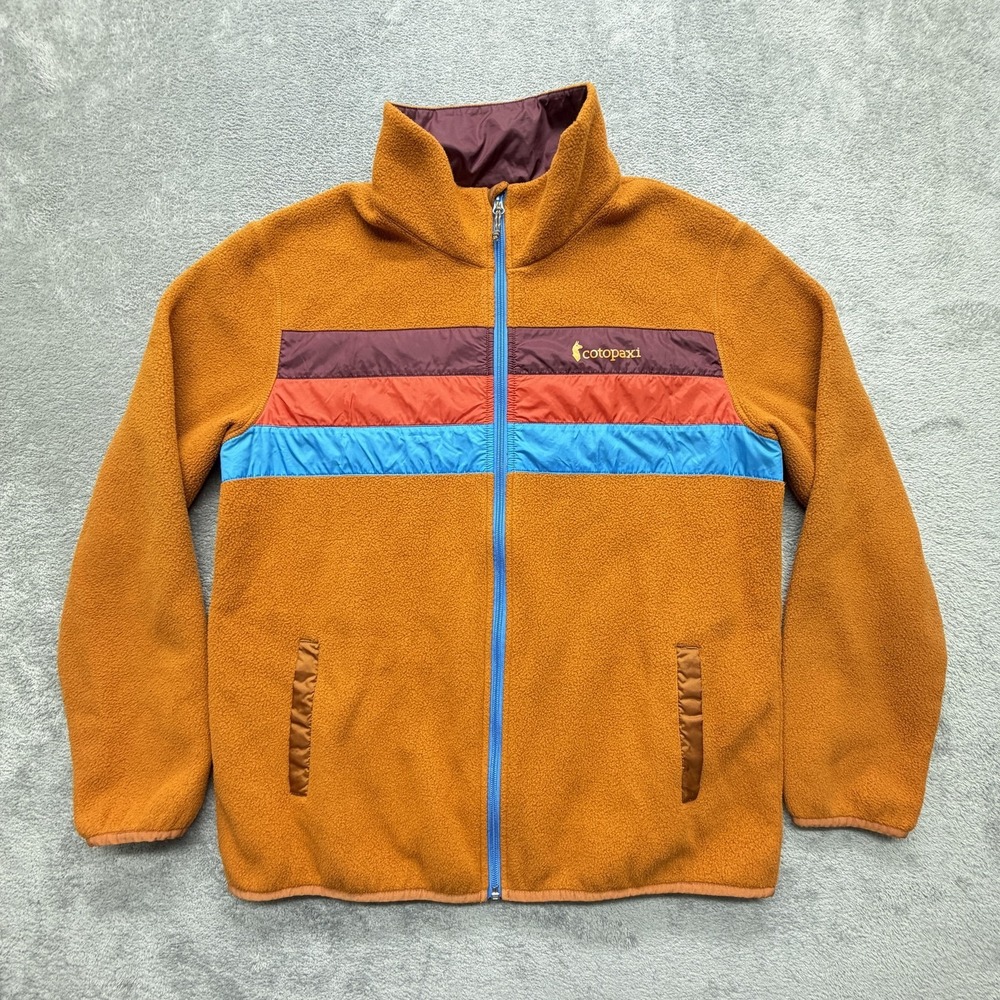 Cotopaxi Jacket Mens ML Orange Fleece Pockets Full Zip